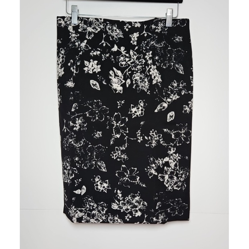 Philosophy Women's Black And White Floral Pencil Skirt Plus Size 18w Nwt